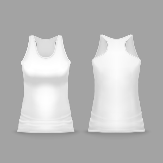 Download White female sport tank top illustration of 3d realistic ...