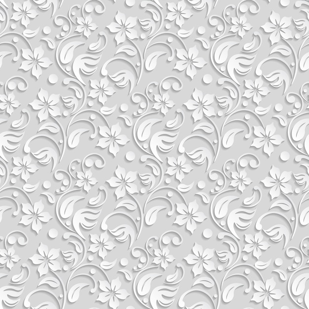 Free Vector White flower pattern background