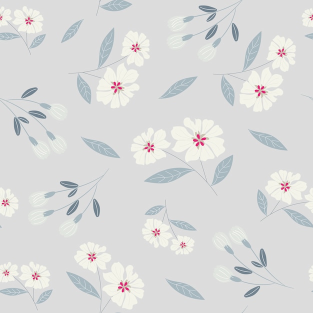 Premium Vector | White flower seamless pattern