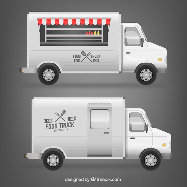 Download White food truck design | Free Vector