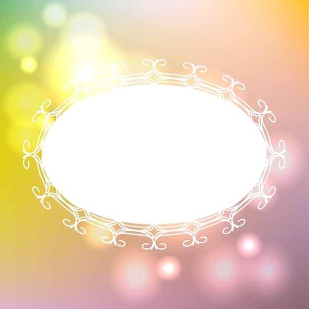 Download White frame with ornament on blurred background | Premium ...