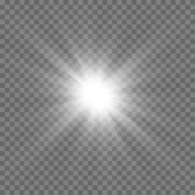 Premium Vector | White glowing light. beautiful star light from the ray