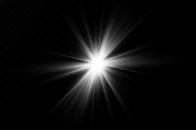 黒い背景に白い光が爆発する プレミアムベクター
