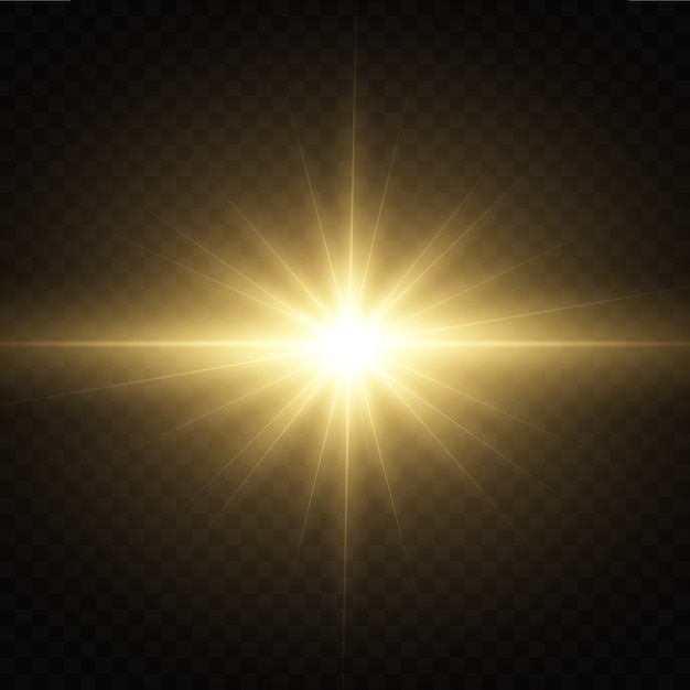 White glowing light explodes on a transparent background. with ray ...