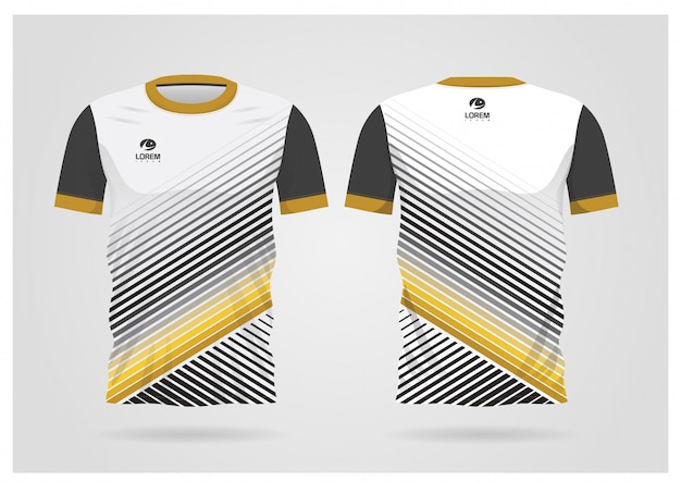 white and gold soccer jersey