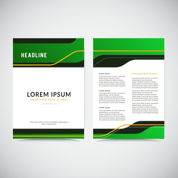 Premium Vector | White And Green Brochure Design Template