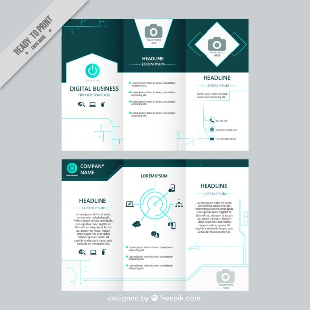 Premium Vector White And Green Business Flyer Template