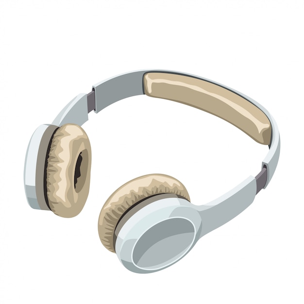 Premium Vector White Headphones On White