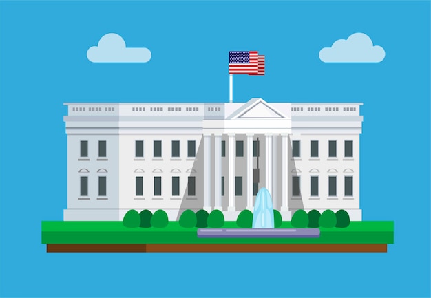 Premium Vector | The white house building in washington d.c america ...