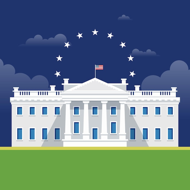 Free Vector | White house illustration in flat design