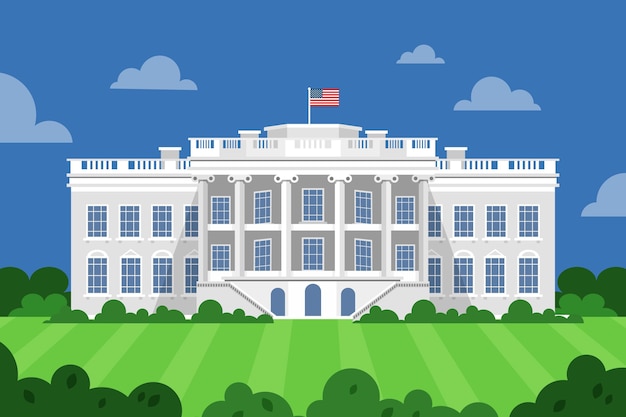 Free Vector | White house illustration in flat design