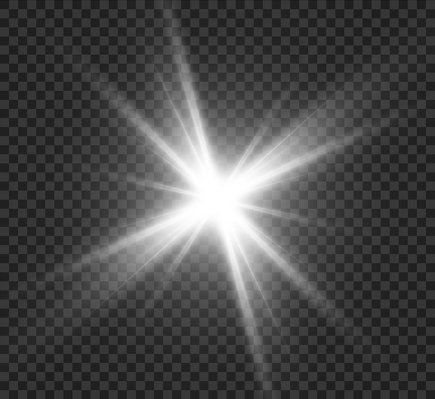 Premium Vector | White light effect, bright star, solar glow.