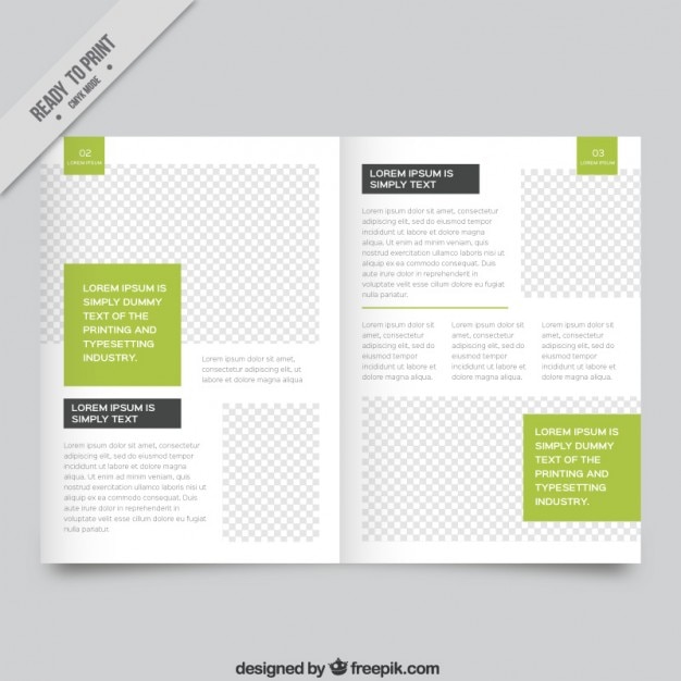 Download Free Vector White Magazine Template With Green Parts PSD Mockup Templates