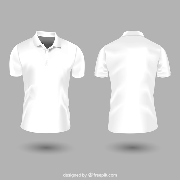 White man polo shirt template Vector | Free Download