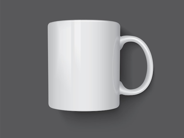 Premium Vector | White mug isolated