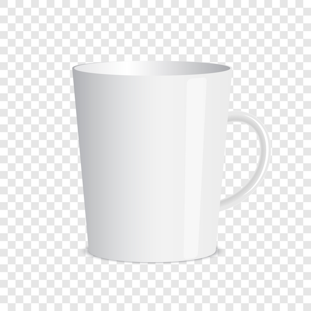 Premium Vector | White mug on transparent background. illustration.