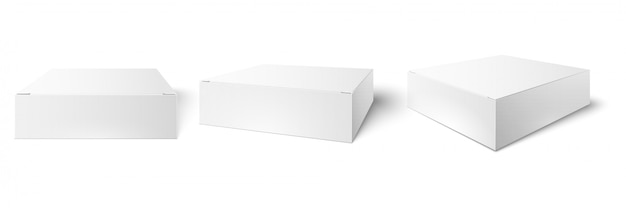 Download White packaging box. blank mockup, package cube ...