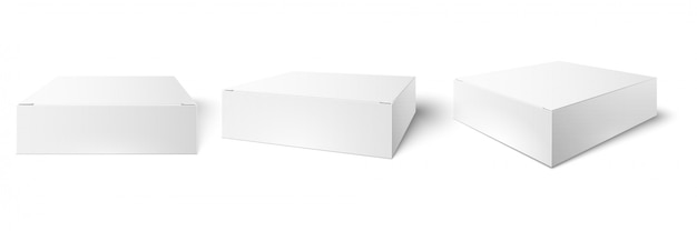 White packaging box. blank mockup, package cube ...