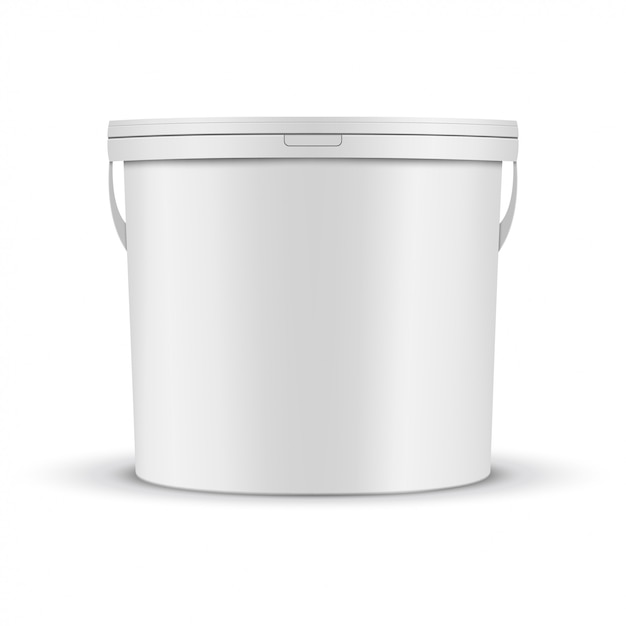 Download Premium Vector | White paint bucket mockup