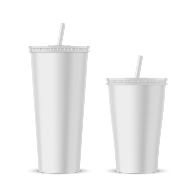 Download White plastic disposable cup mockup | Premium Vector