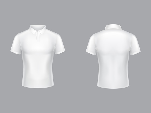 Free Vector | White polo shirt 3d realistic illustration of tennis t ...