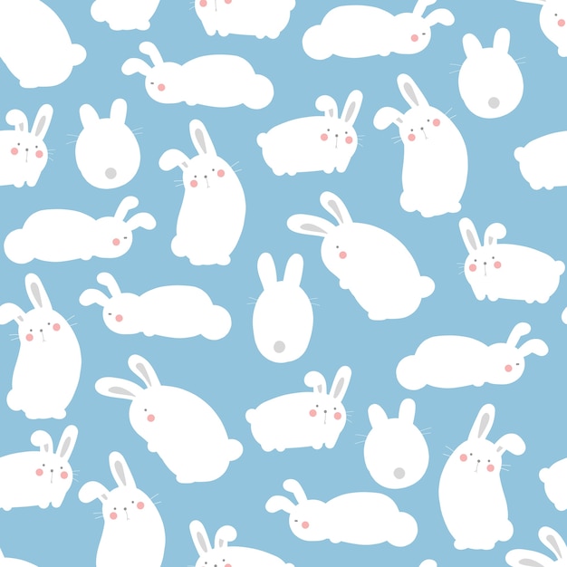 Download White rabbit seamless pattern | Premium Vector