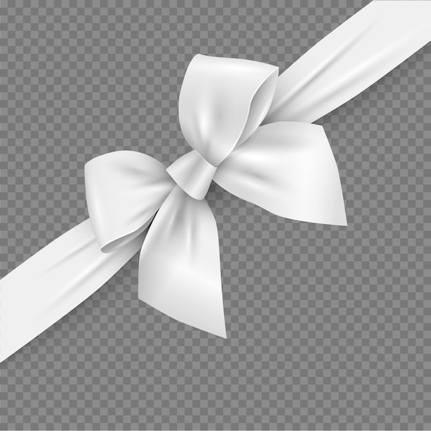 Download White realistic 3d bow and ribbon with clipping mask ...
