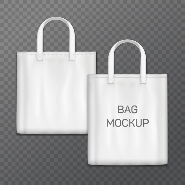 Premium Vector | White realistic shopping bag template isolated on ...