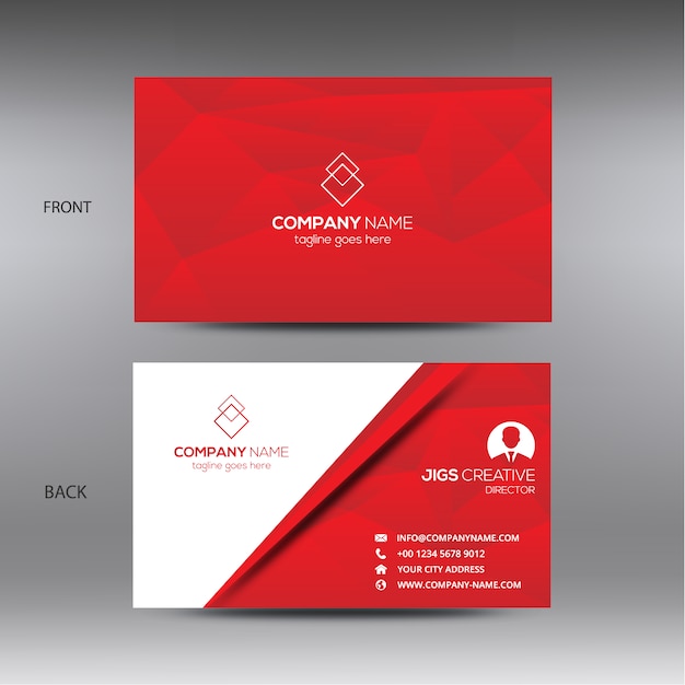 Download Free Free Vector White And Red Business Card Use our free logo maker to create a logo and build your brand. Put your logo on business cards, promotional products, or your website for brand visibility.