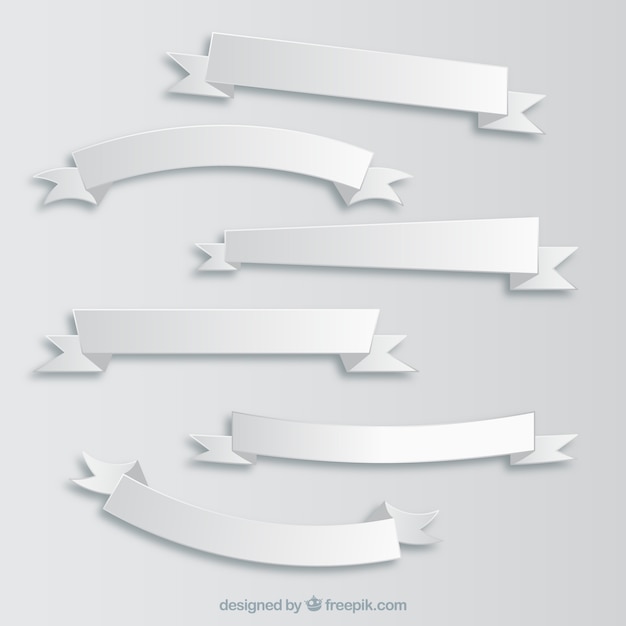 White ribbon banners | Free Vector