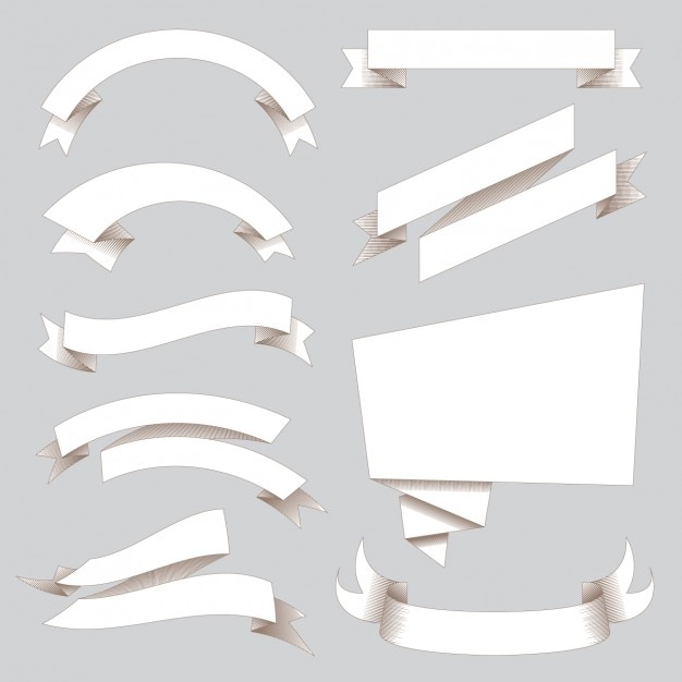 Free Vector | White ribbons collection