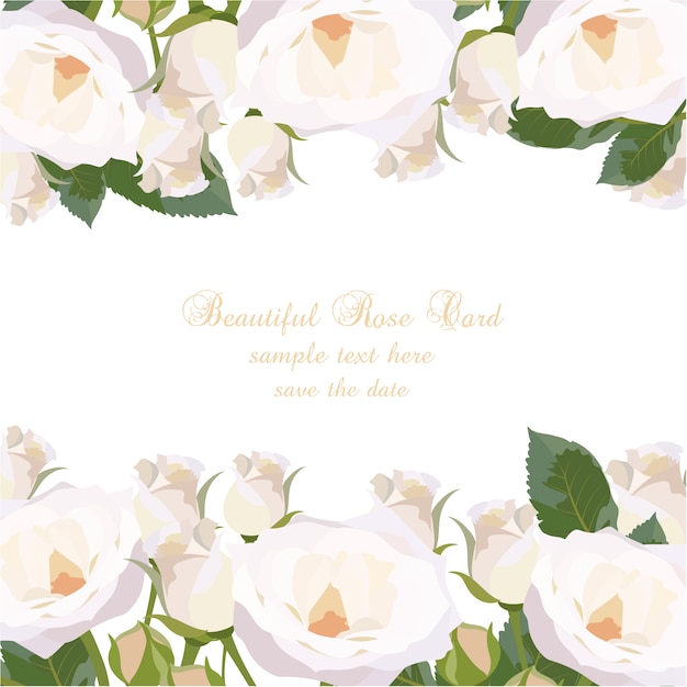 White roses card design