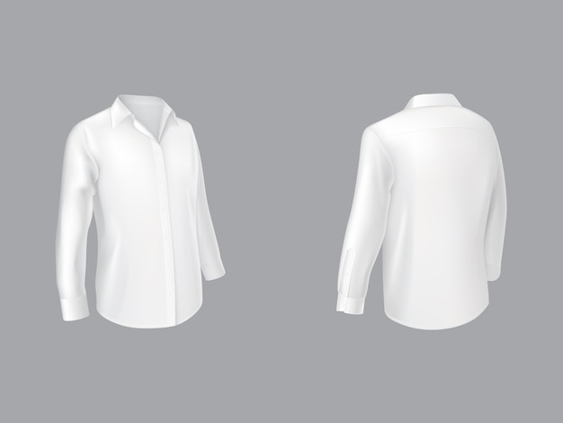 Download White shirt with long sleeves half turn front Vector ...