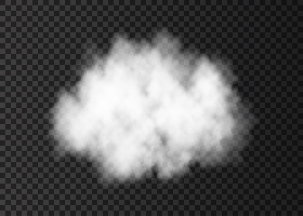 Premium Vector White Smoke Cloud Isolated On Transparent Background