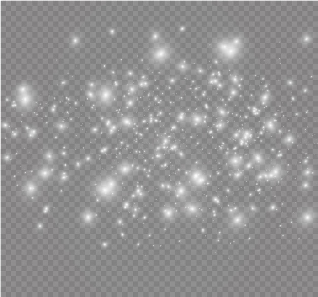 Premium Vector White Sparks And Golden Stars Glitter Special Light Effect Sparkles On Transparent Background