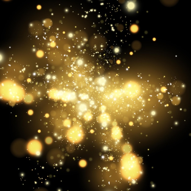 Premium Vector | White sparks and golden stars glitter special light ...