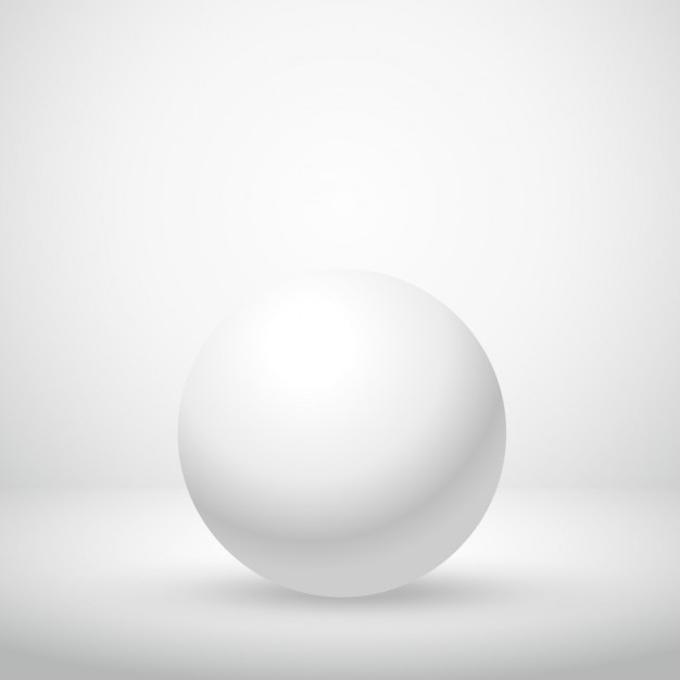 White sphere in empty room Vector | Free Download