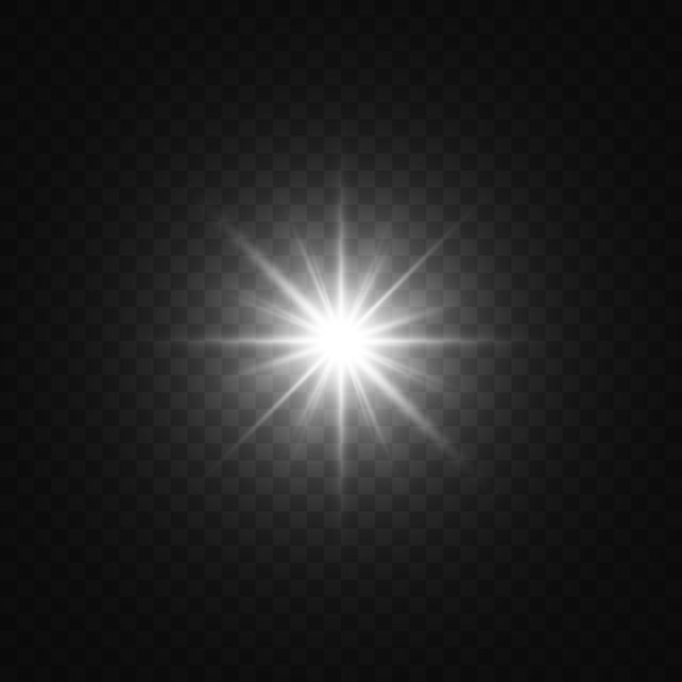 Premium Vector | White star light on transparent background. flare ...