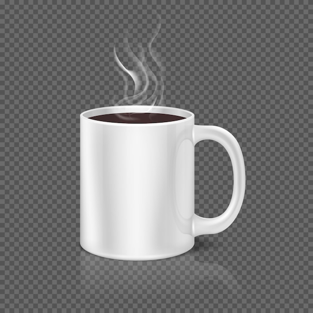 Premium Vector | White steam over coffee or tea cup