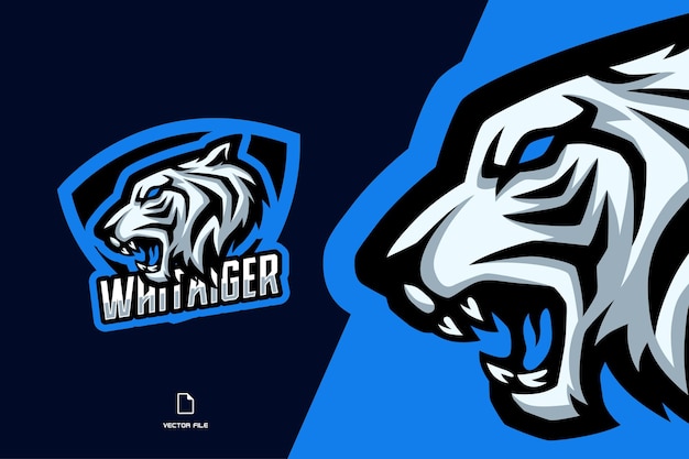 Premium Vector White Tiger With Triangle Mascot Esport Game Logo For