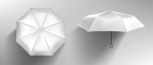 Download Free Vector | White umbrella front and top view. vector ...