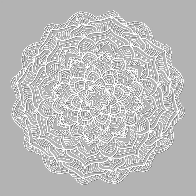 Download White vector round mandala | Premium Vector