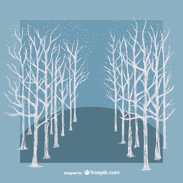 Download Free Vector | White winter trees vector