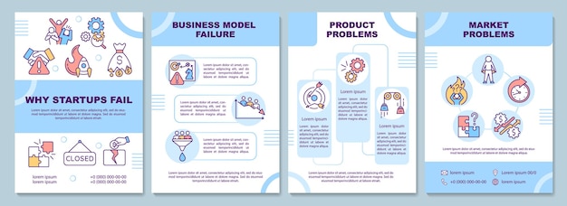 Premium Vector | Why Startups Fail Brochure Template. Business Model ...