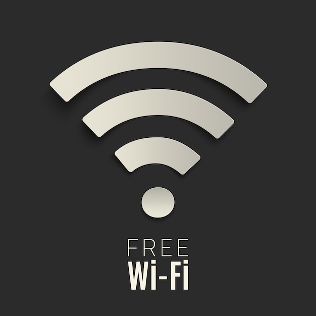 暗い背景上のwi Fiアイコン 無料のwi Fiホットスポットのシンボル 図 プレミアムベクター