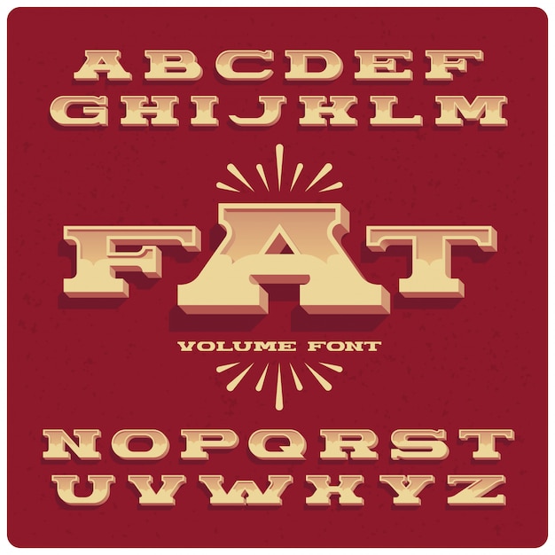 Download Wide bold vintage font set | Free Vector