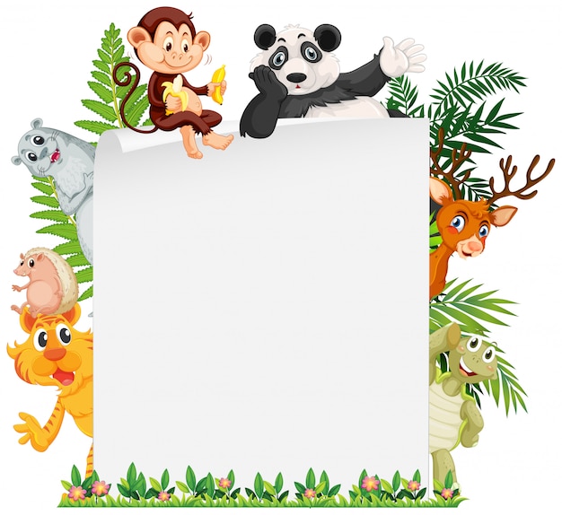 Download Wild animal border template | Premium Vector