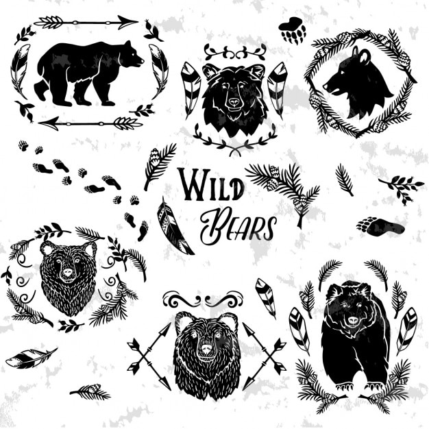 Download Free Vector | Wild bears