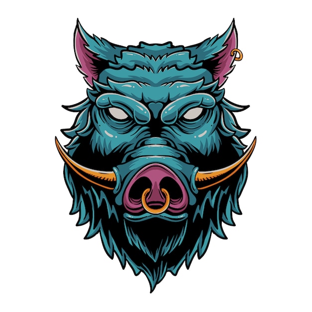 Premium Vector | Wild boar head illustration