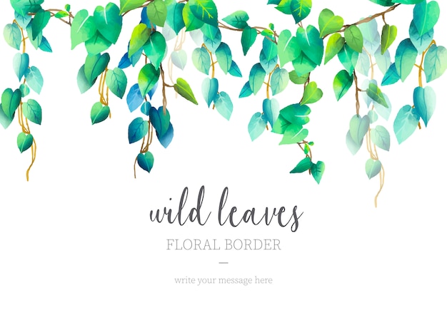 Download Wild leaves floral border | Free Vector